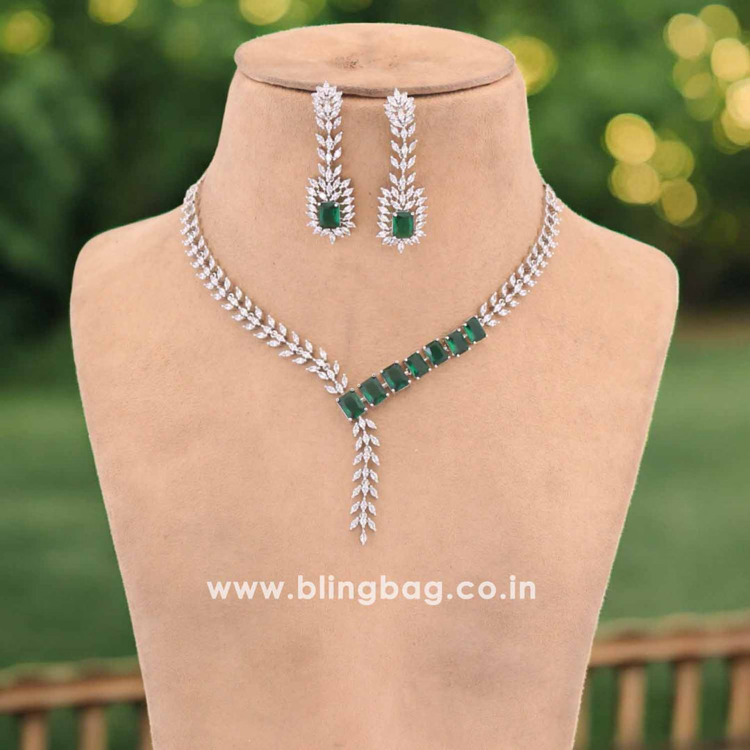 Emerald Mehrin Zirconia Jewellery Set