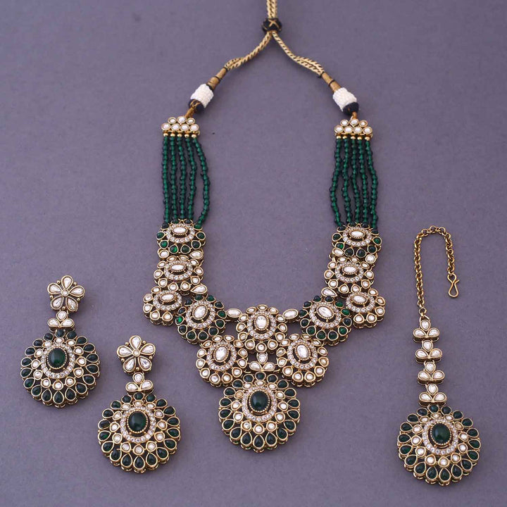 Emerald Merri Kundan Jewellery Set
