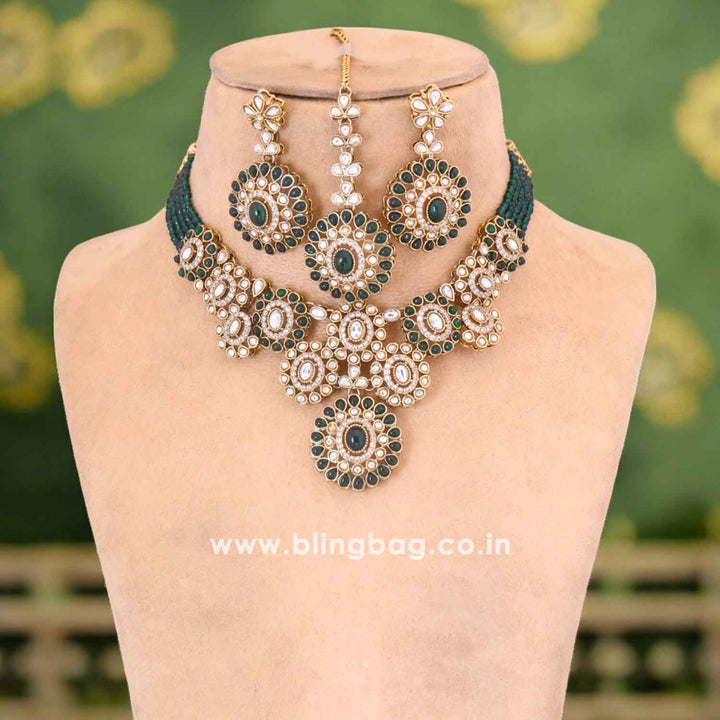 Emerald Merri Kundan Jewellery Set