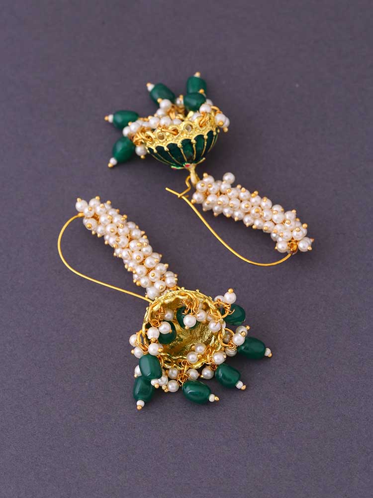 Emerald Milana Jhumkis