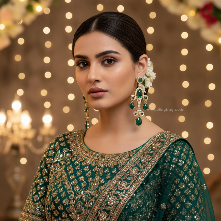 Emerald Minal Danglers