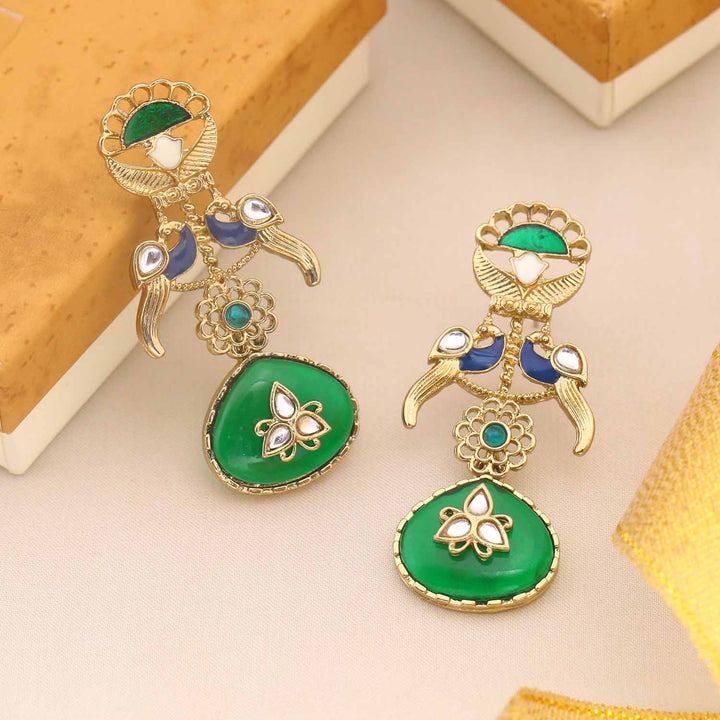 Emerald Myan Danglers