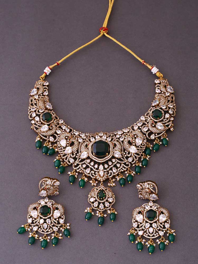 Emerald Naavya Victorian Jewellery Set - New Arrival