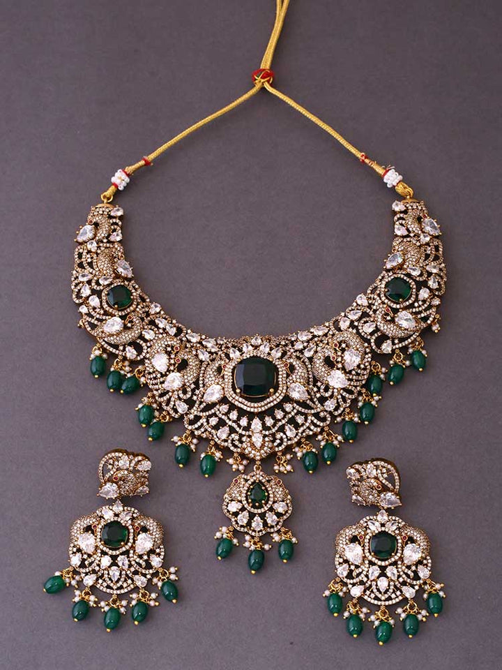 Emerald Naavya Victorian Jewellery Set - New Arrival