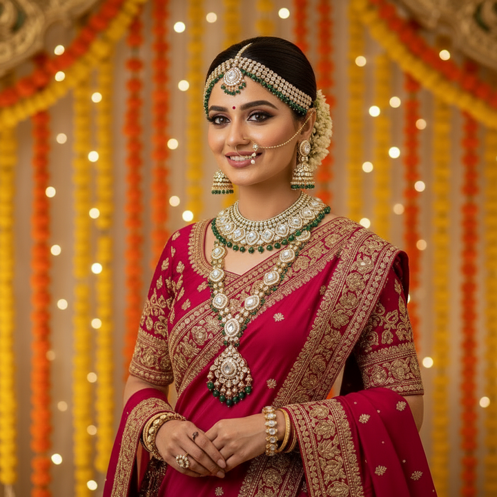 Emerald Nadiya Bridal Jewellery Set