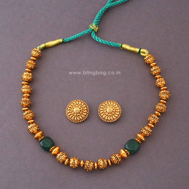 Emerald Nainaara Antique Jewellery Set- New Arrival