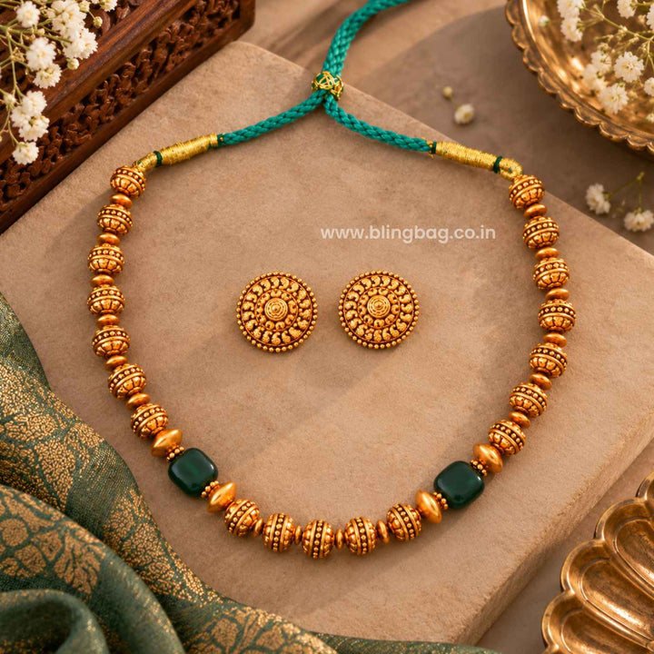 Emerald Nainaara Antique Jewellery Set- New Arrival