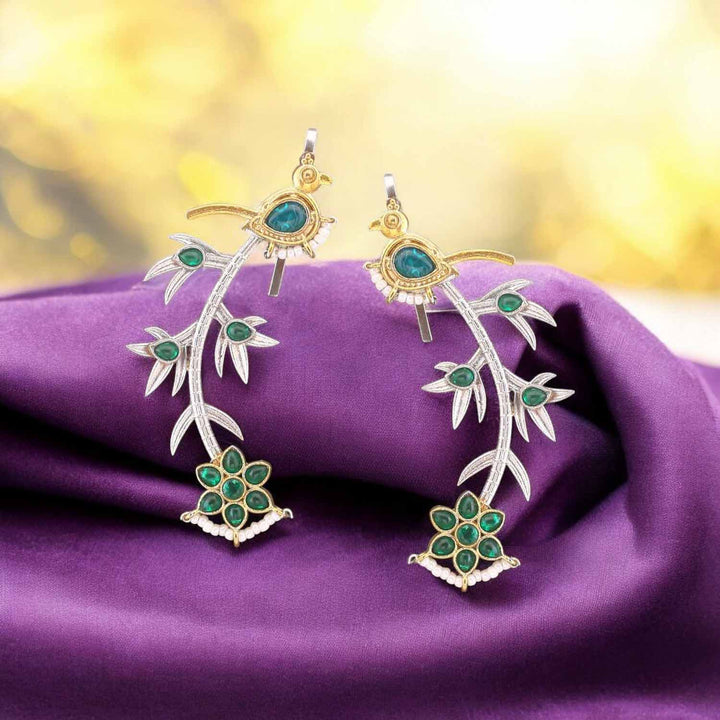 Emerald Nanoie Oxidised Studs