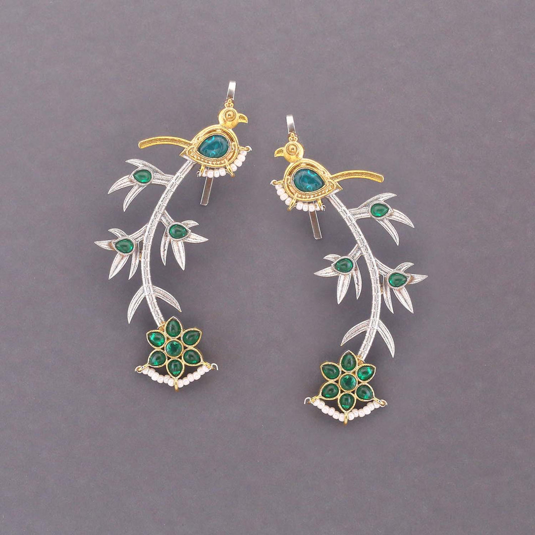 Emerald Nanoie Oxidised Studs