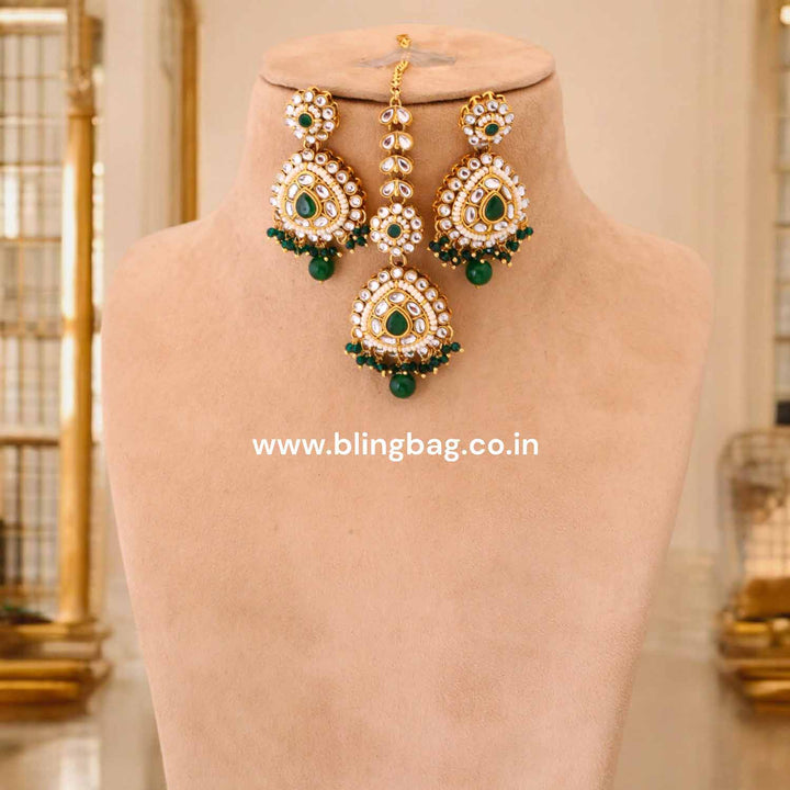 Emerald Nayra Kundan Jewellery Set