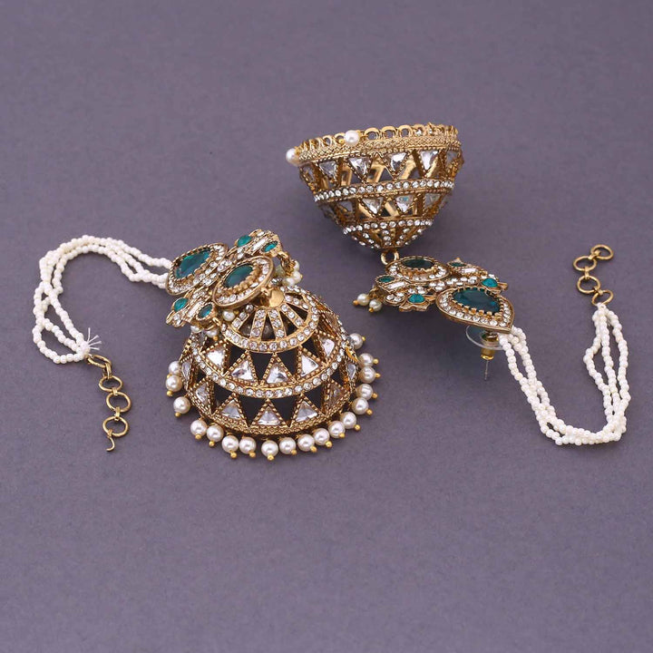 Emerald NeharI Sahara Jhumkis