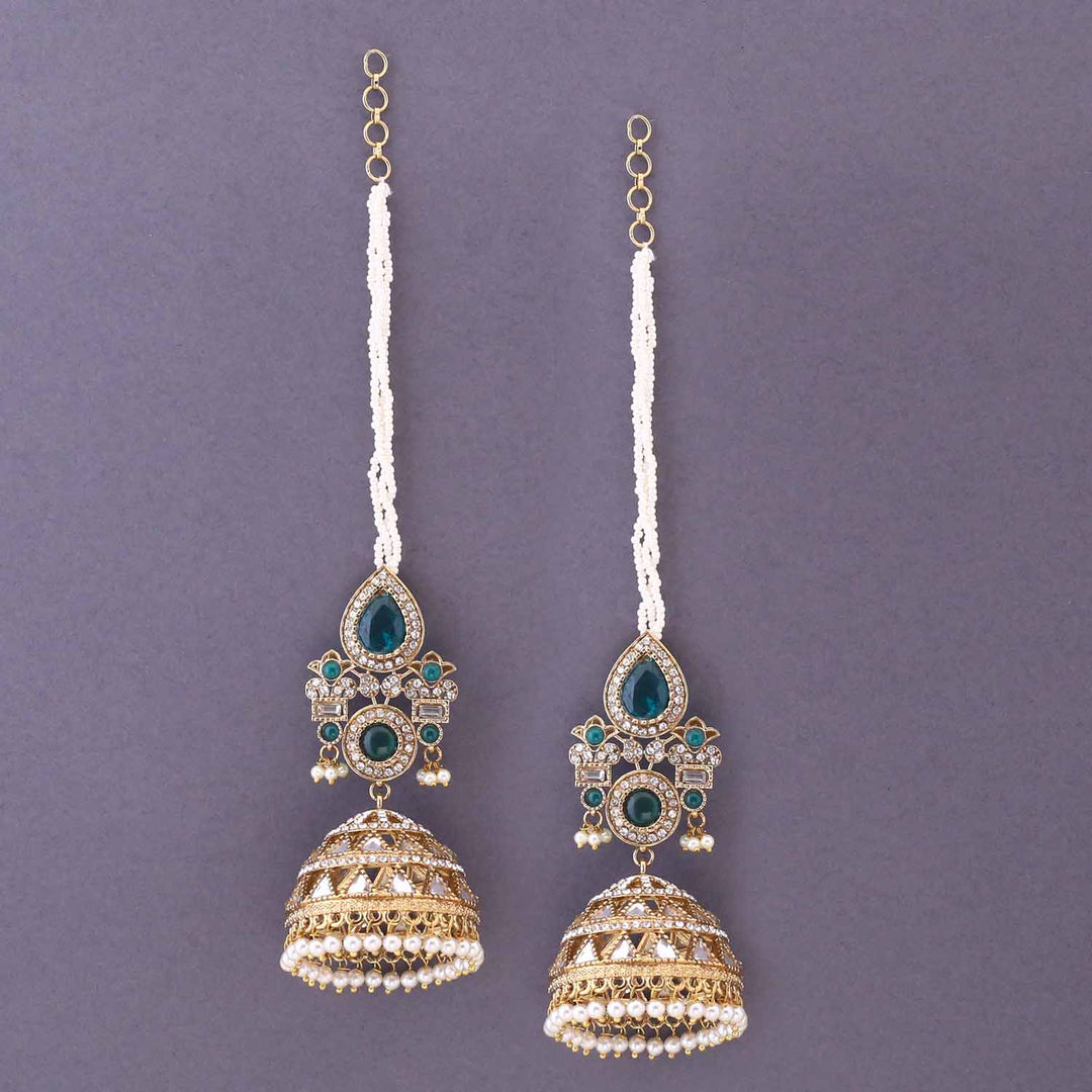 Emerald NeharI Sahara Jhumkis