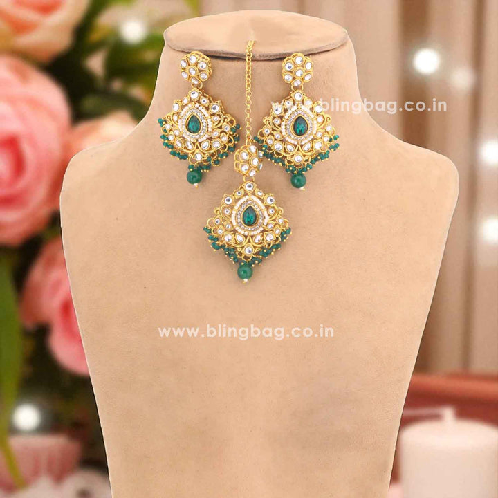 Emerald Nemisha Kundan Jewellery Set