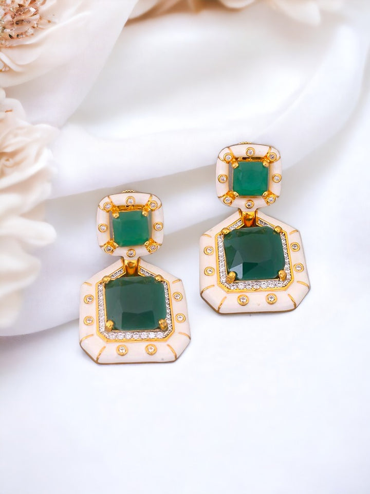 Emerald Nero Zirconia Danglers