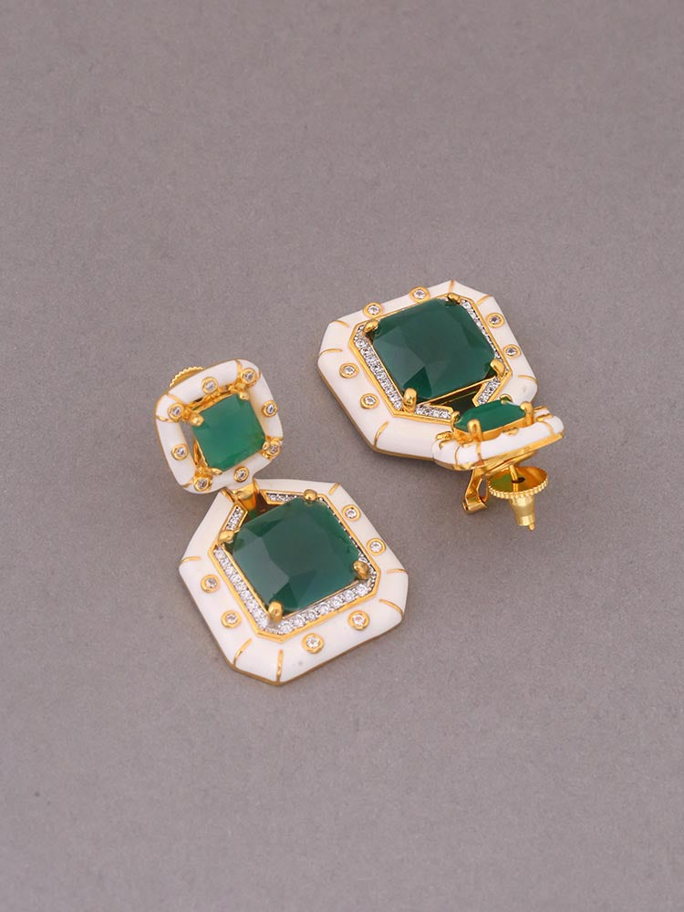 Emerald Nero Zirconia Danglers