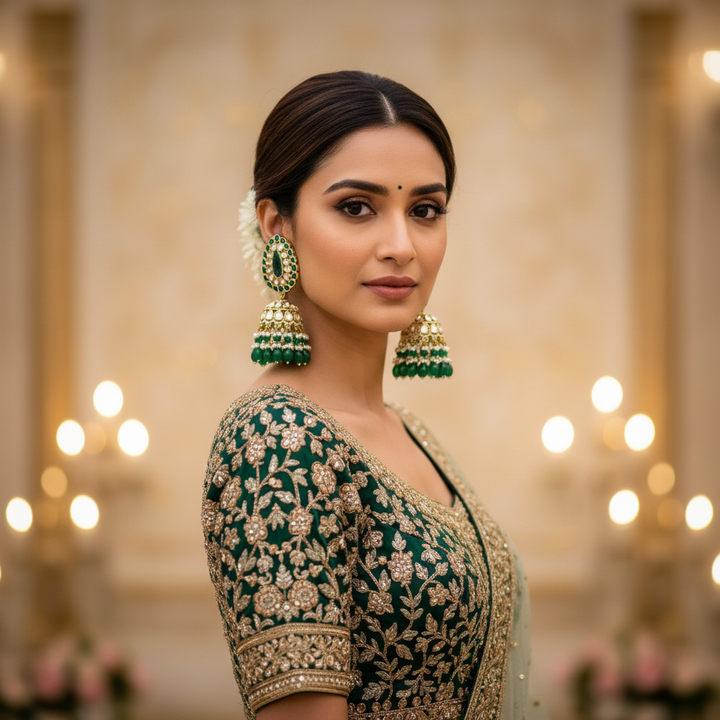 Emerald Nilanjana Jhumkis