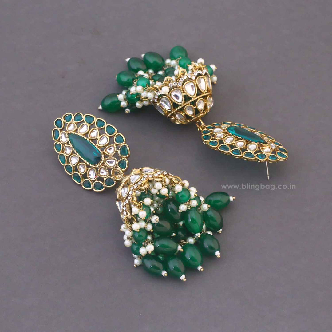 Emerald Nilanjana Jhumkis
