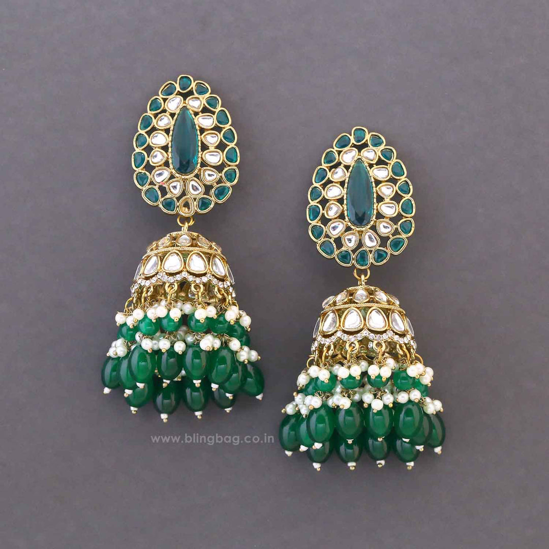 Emerald Nilanjana Jhumkis