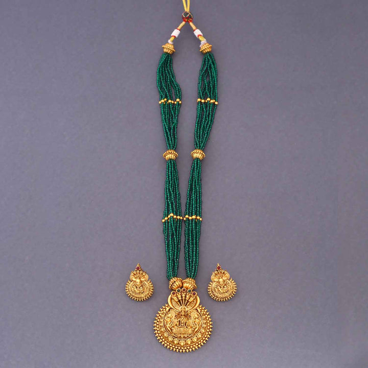 Emerald Nityaa Temple Jewellery Set - New Arrival