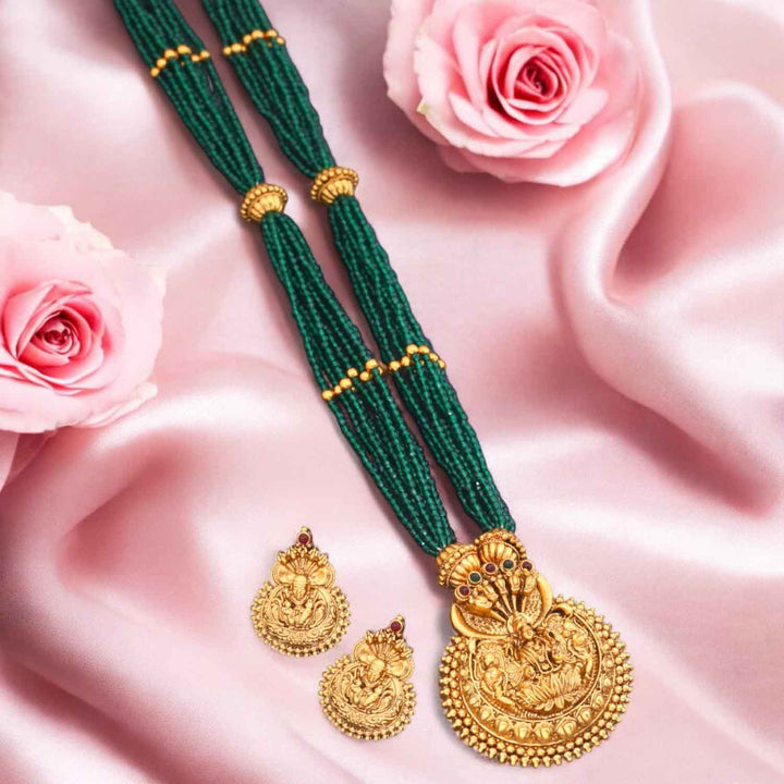 Emerald Nityaa Temple Jewellery Set - New Arrival