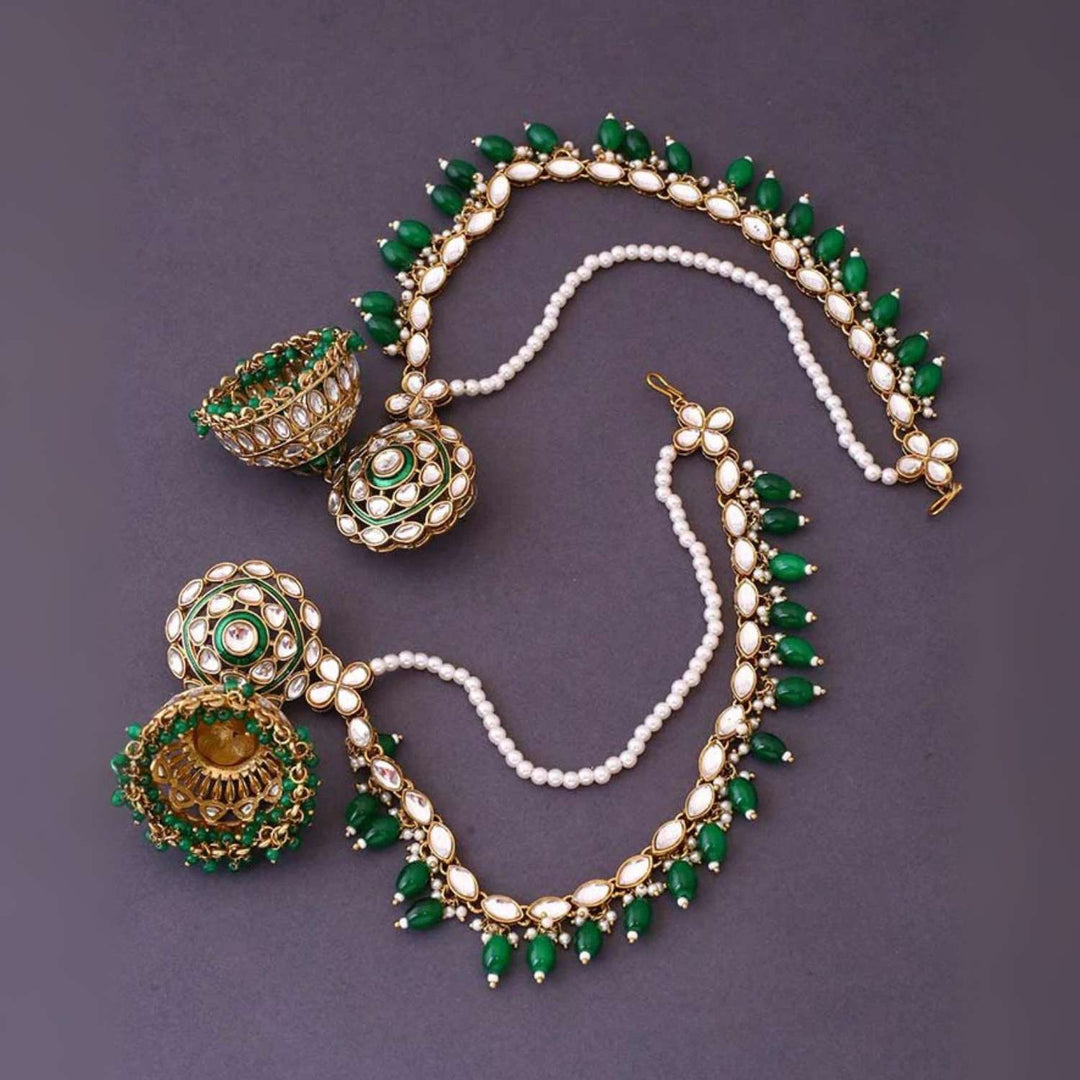 Emerald Nutan Sahara Jhumkis