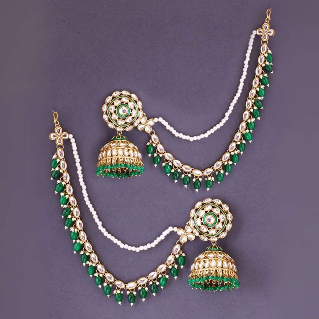 Emerald Nutan Sahara Jhumkis