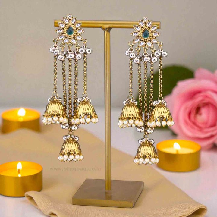 Emerald Omisha Jhumkis