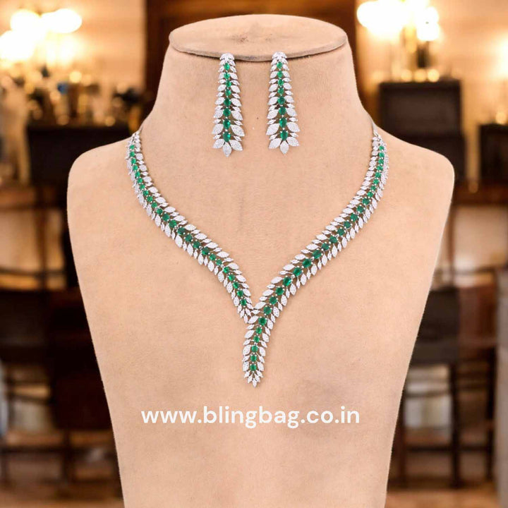 Emerald Osnay Zirconia Jewellery Set