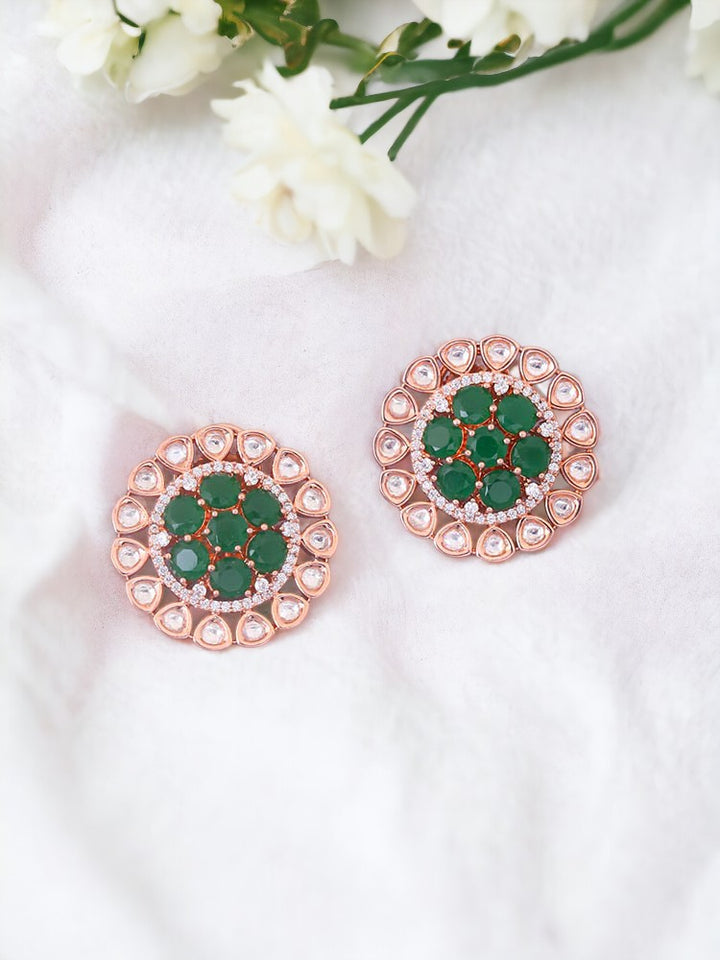 Emerald Paisley Zirconia Studs
