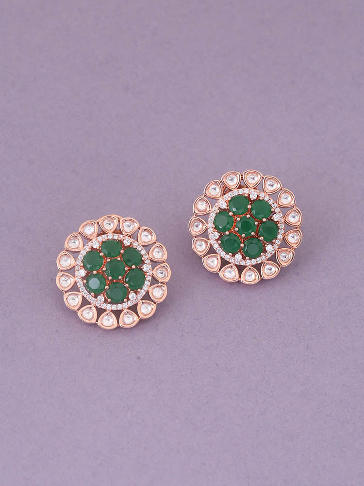 Emerald Paisley Zirconia Studs