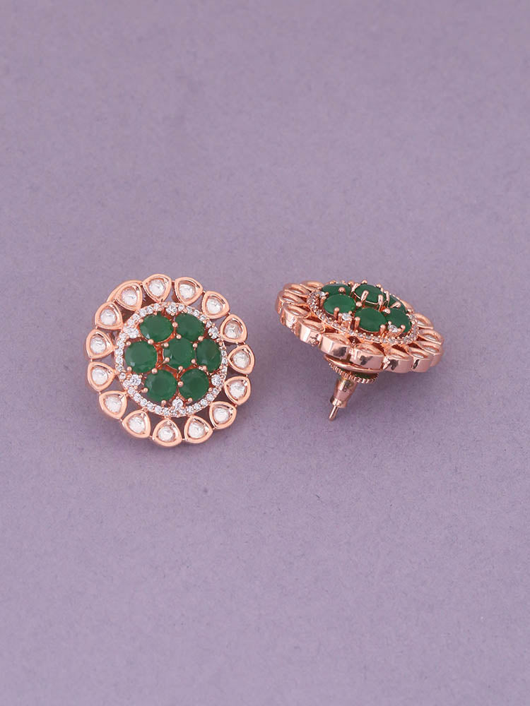 Emerald Paisley Zirconia Studs