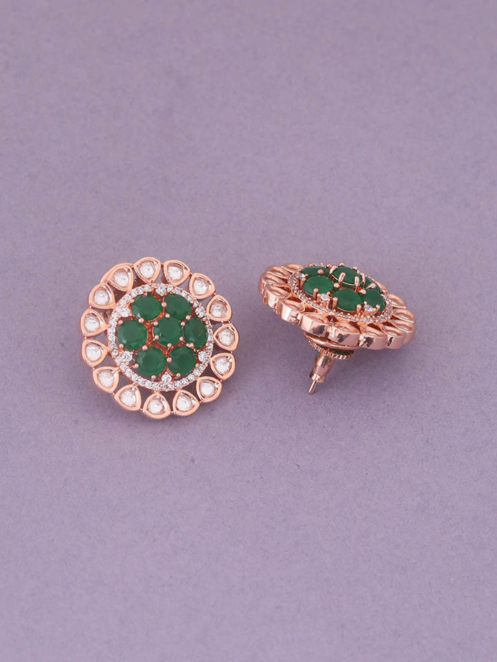Emerald Paisley Zirconia Studs