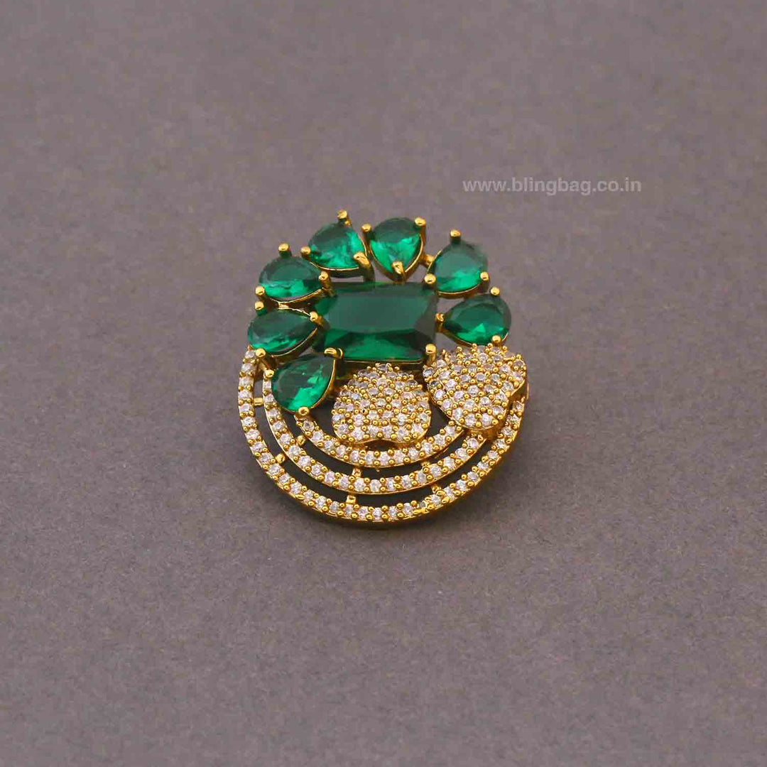Emerald Parie Brooch