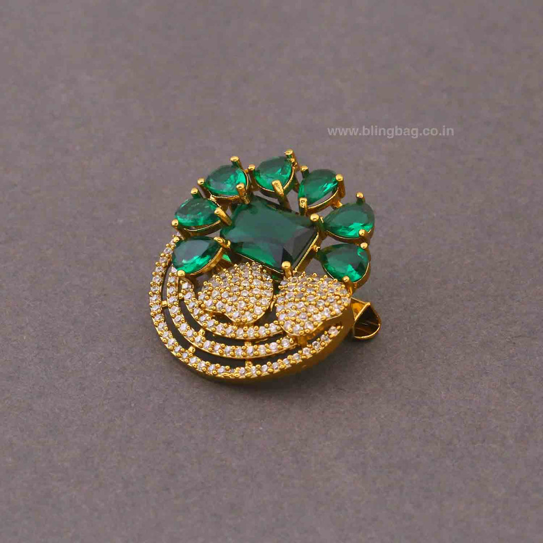 Emerald Parie Brooch