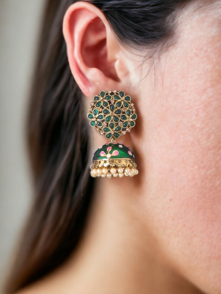 Emerald Pashan Jhumkis