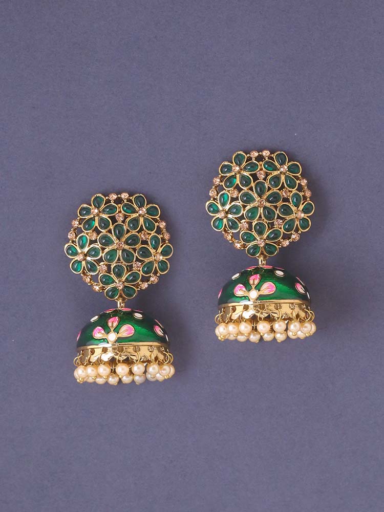 Emerald Pashan Jhumkis
