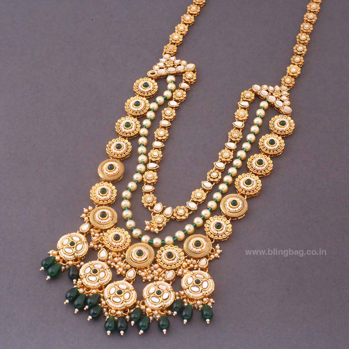 Emerald Pavitra Kundan Bridal Jewellery Set