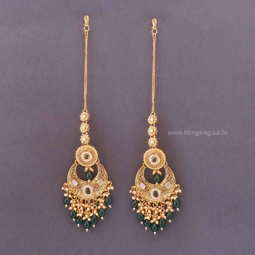 Emerald Pavitra Kundan Bridal Jewellery Set