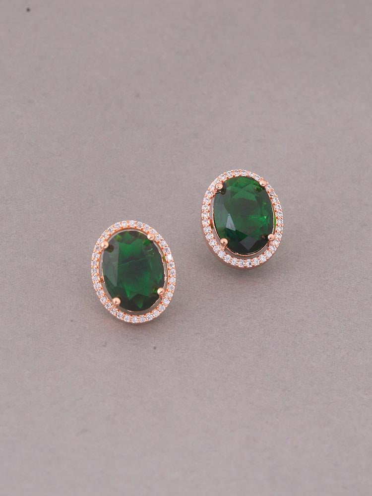 Emerald Peanut Zirconia Studs