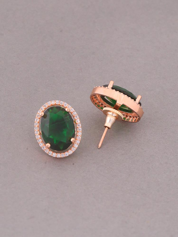 Emerald Peanut Zirconia Studs