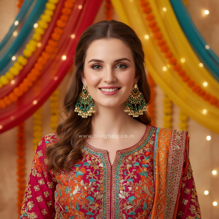 Emerald Phalguni Jhumkis