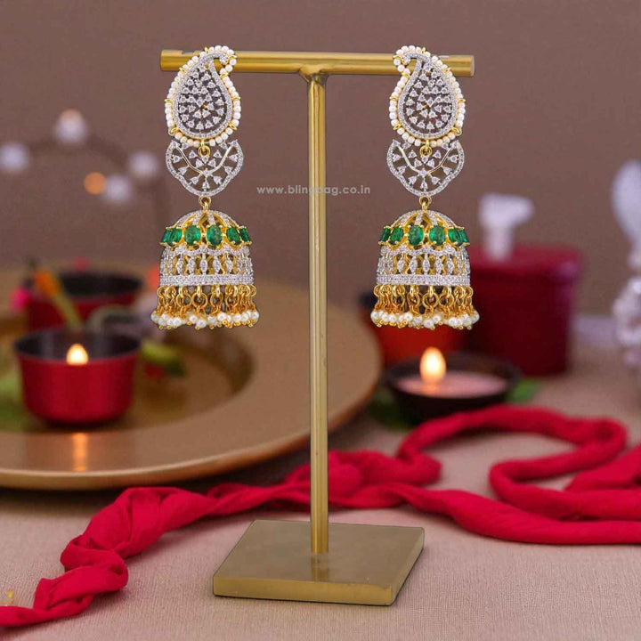 Emerald Polina Zirconia Jhumkis