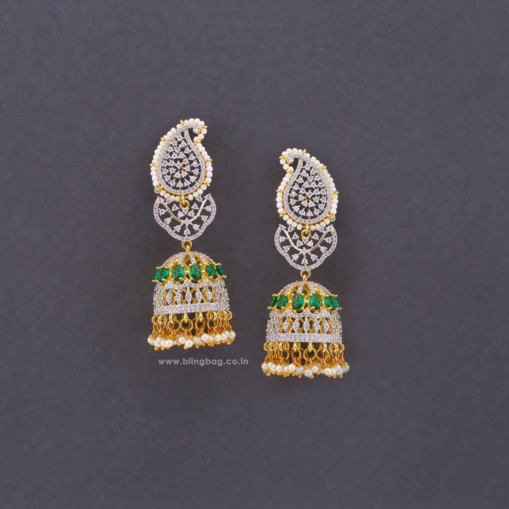Emerald Polina Zirconia Jhumkis