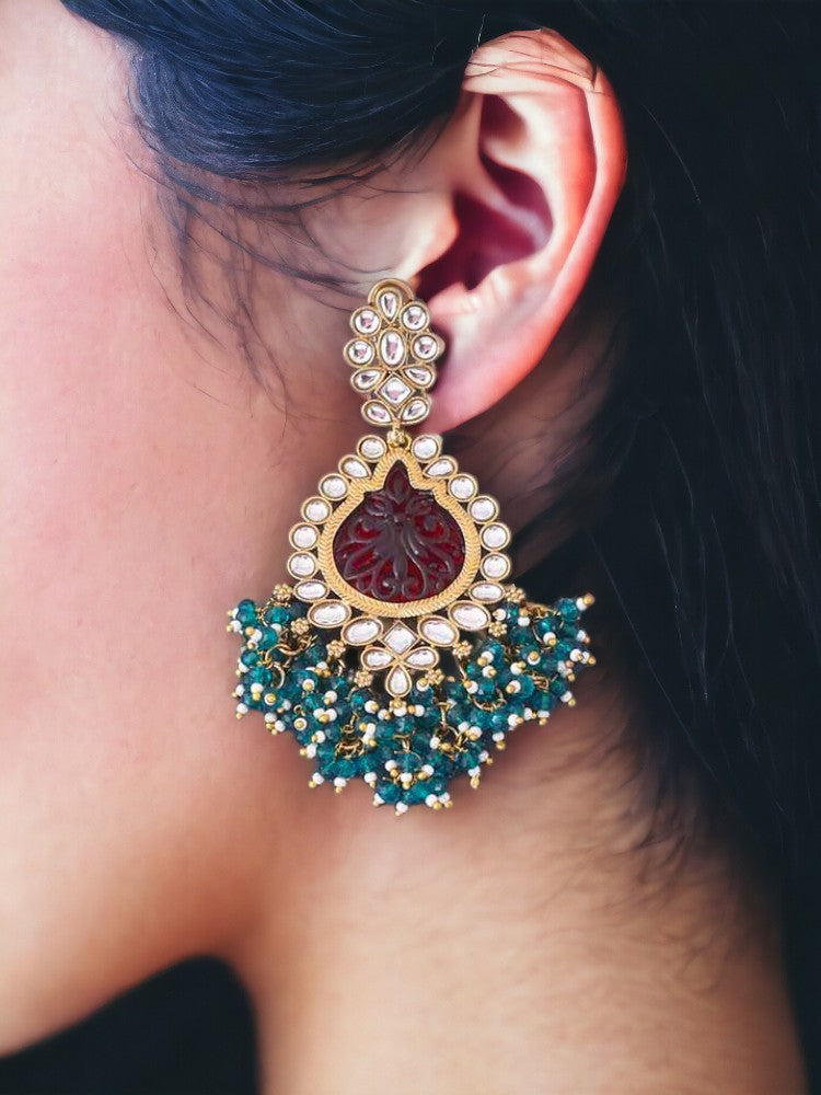 Emerald Pooja Danglers