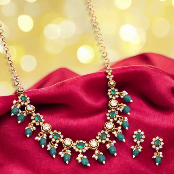 Emerald Prachinika Antique Jewellery Set - New Arrival