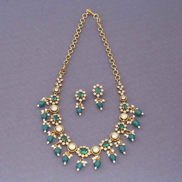 Emerald Prachinika Antique Jewellery Set - New Arrival