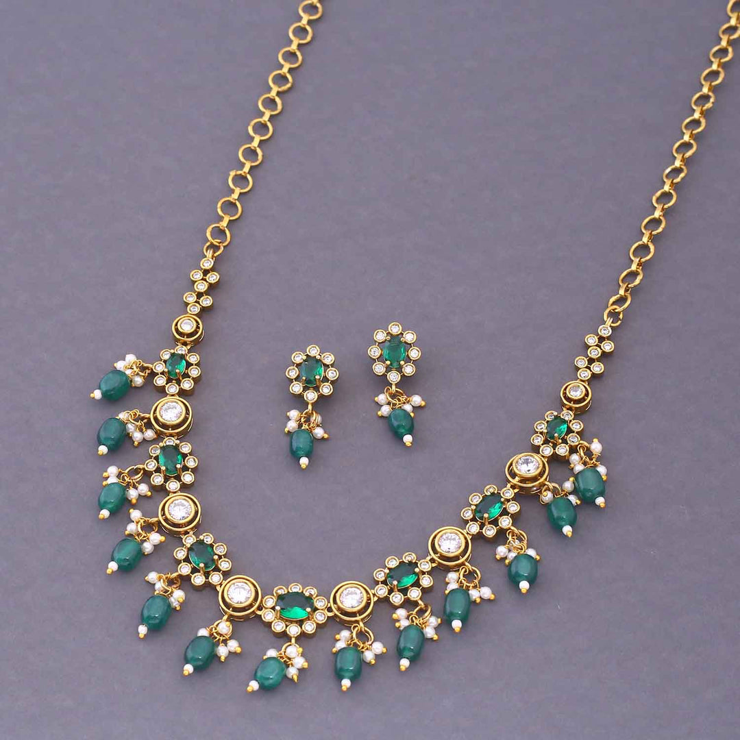 Emerald Prachinika Antique Jewellery Set - New Arrival