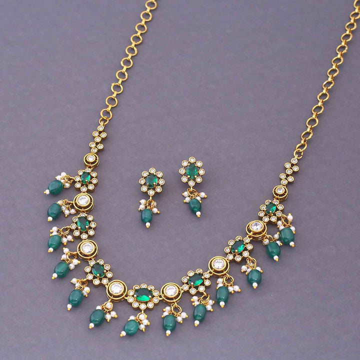Emerald Prachinika Antique Jewellery Set - New Arrival