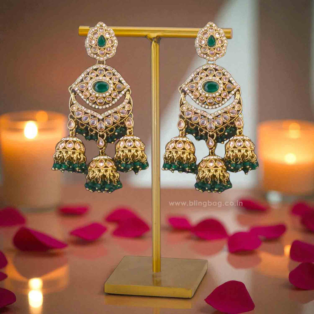 Emerald Pranjal Jhumkis