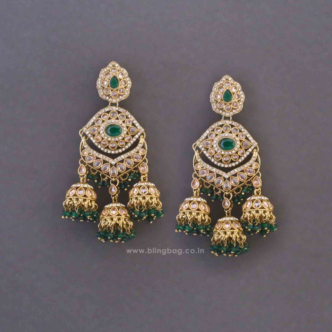 Emerald Pranjal Jhumkis